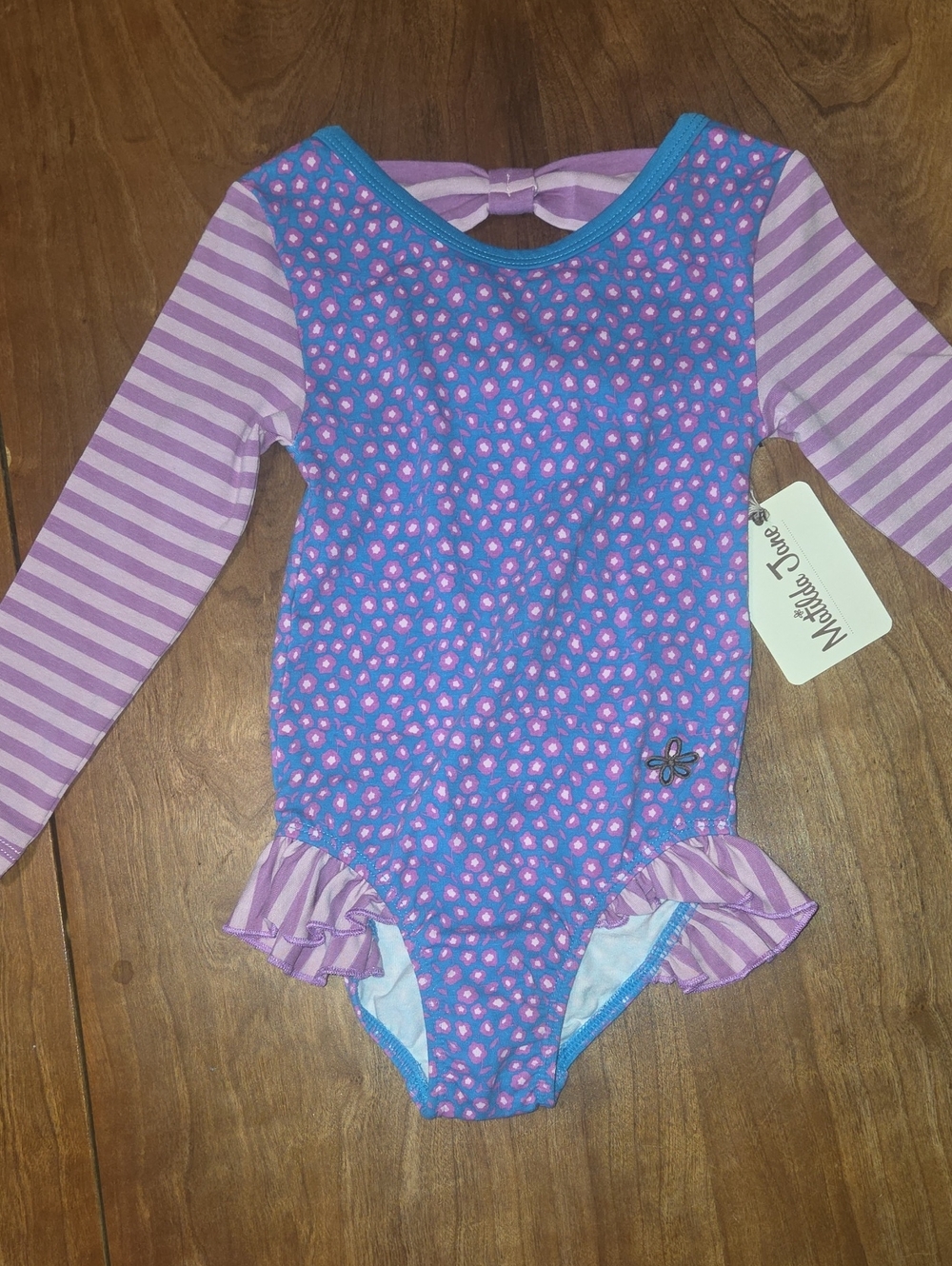 Matilda Jane Purple and Pink Floral Ruffle One-Piece Leotard
